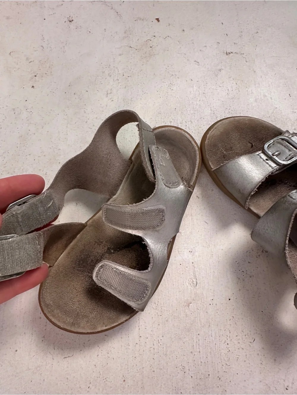 Merrell Kids Silver Double-Buckle Comfort Sandals